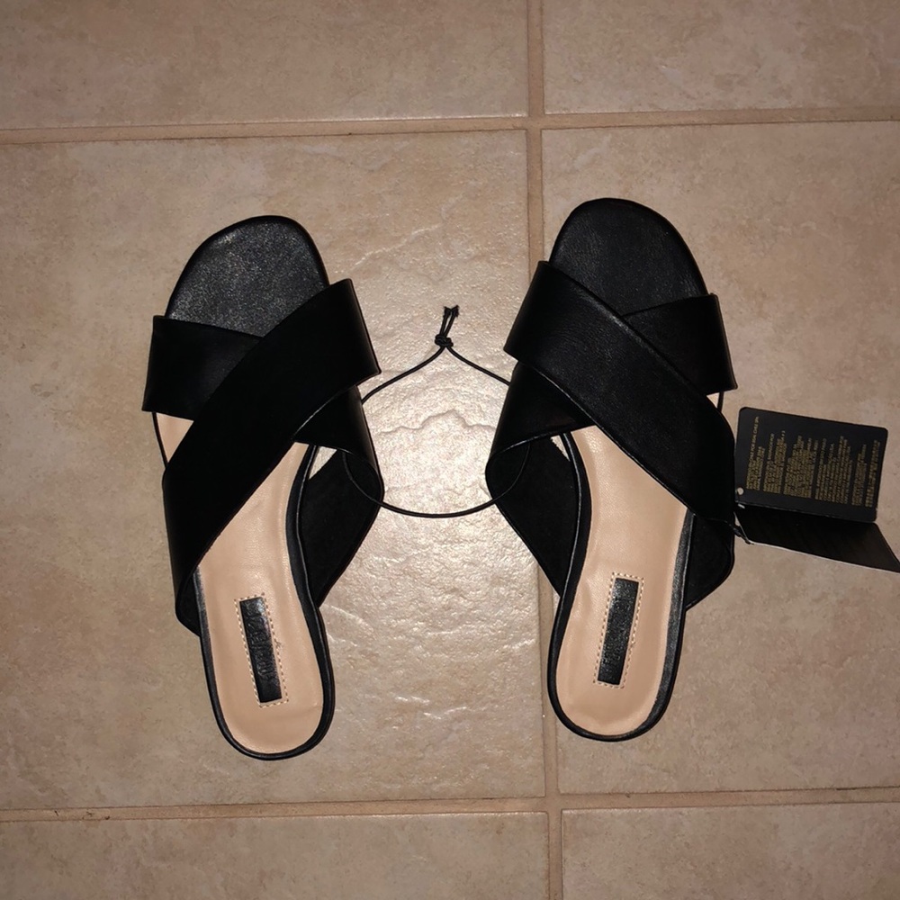 Black criss cross sandals